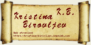 Kristina Birovljev vizit kartica